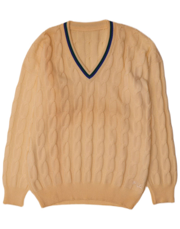 Fila Herren Pullover mit V-Ausschnitt IT 54 XL Beige Wolle