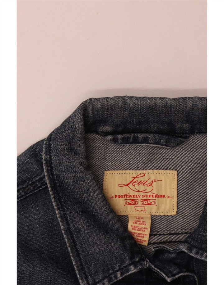 Levi's Damen Crop Denim Jacke UK 12 Medium Navy Blue Baumwolle