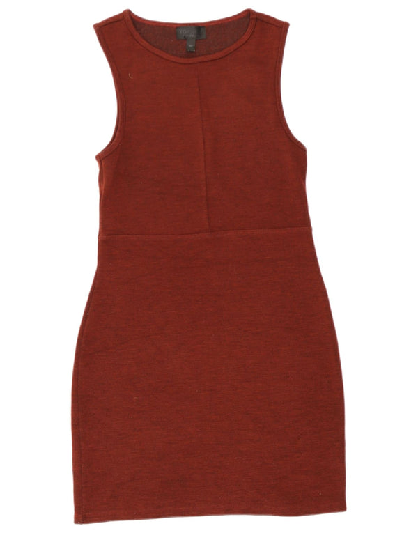 Topshop Damen Ärmelloses Etuikleid UK 12 Medium Burgund Acryl