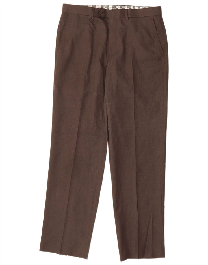 MARKS & SPENCER Herren-Anzughose, gerade, B34, L33, braun, Polyester
