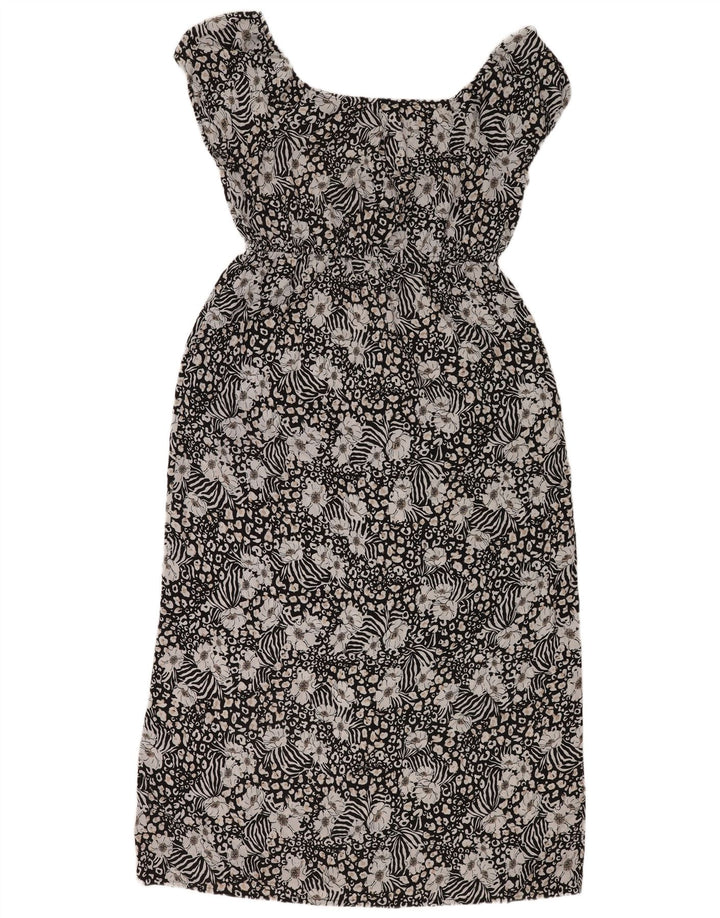 M&Co Damen Maxikleid UK 18 XL Schwarz geblümtes Polyester