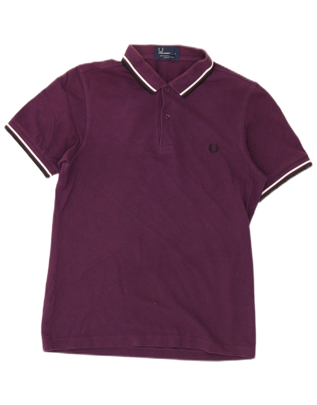 Fred Perry Herren-Poloshirt mit schmaler Passform, Größe S, Lila, Baumwolle