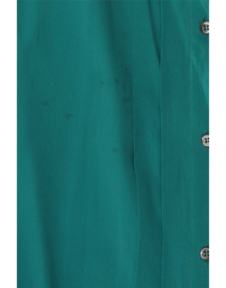 Vintage Damen Hemdbluse IT 44 Medium Türkis Seide