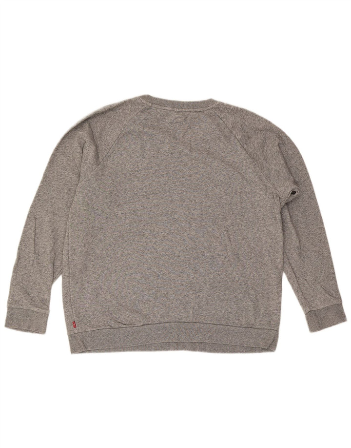 Levi's Herren-Sweatshirt mit Grafik, mittelgrau gefleckte Baumwolle