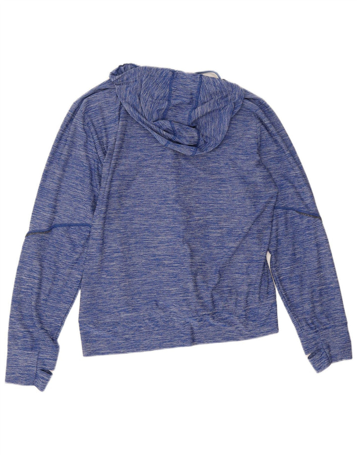 Fila Herren-Kapuzenpullover mit Reißverschluss, mittleres marineblau meliertes Polyester