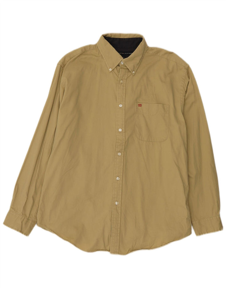 Tommy Hilfiger Herren-Hemd, groß, beige, Baumwolle