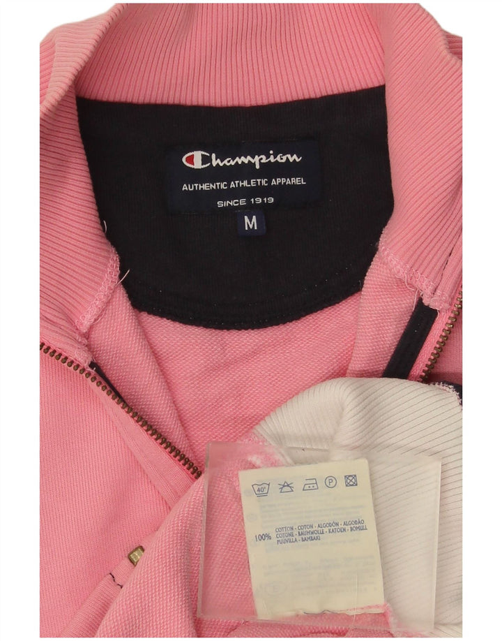 Champion Damen-Trainingsanzug-Top-Jacke, UK 12, mittelrosa, Colourblock-Baumwolle