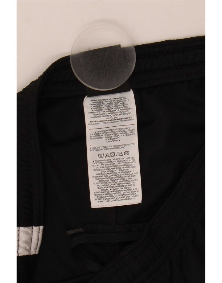 Nike Damen Dri Fit Sport Shorts UK 12 Mittelschwarzes Colourblock-Polyester