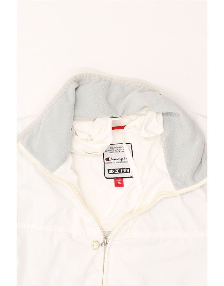 CHAMPION Womens Hooded Tracksuit Top Jacket UK 14 Medium White Vintage Champion and Second-Hand Champion from Messina Hembry 