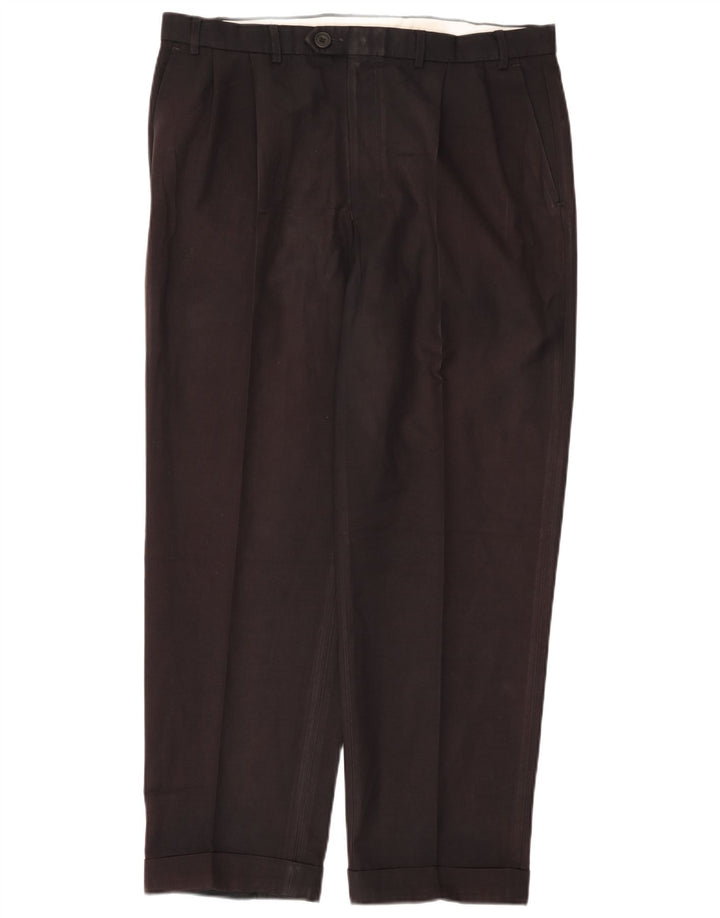 Marks & Spencer Herren-Anzughose mit Pegged-Anzug, W38 L31, marineblaues Polyester