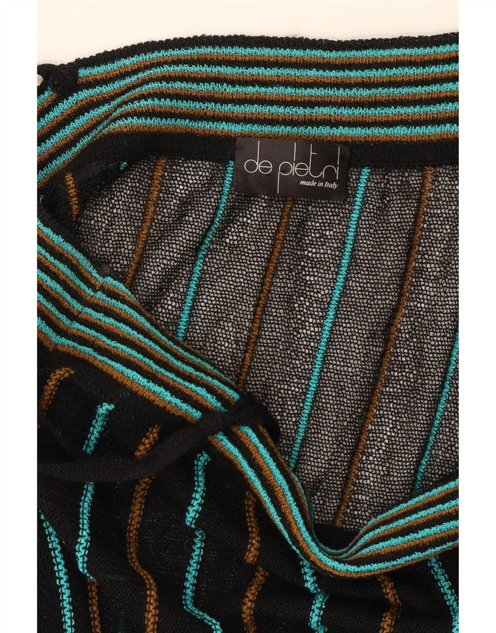 DE PLETRL Womens See Through Sundress IT 46 Large Black Striped Acrylic Vintage De Pletrl and Second-Hand De Pletrl from Messina Hembry 