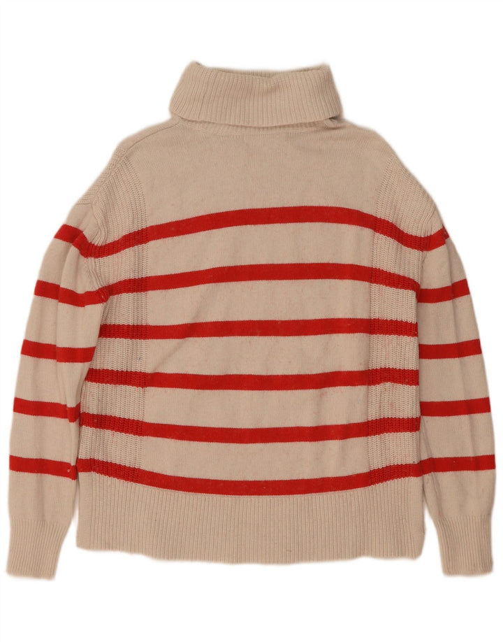 Marks & Spencer Rollkragenpullover für Damen, Gr. 10, Größe S, Weiß, gestreift