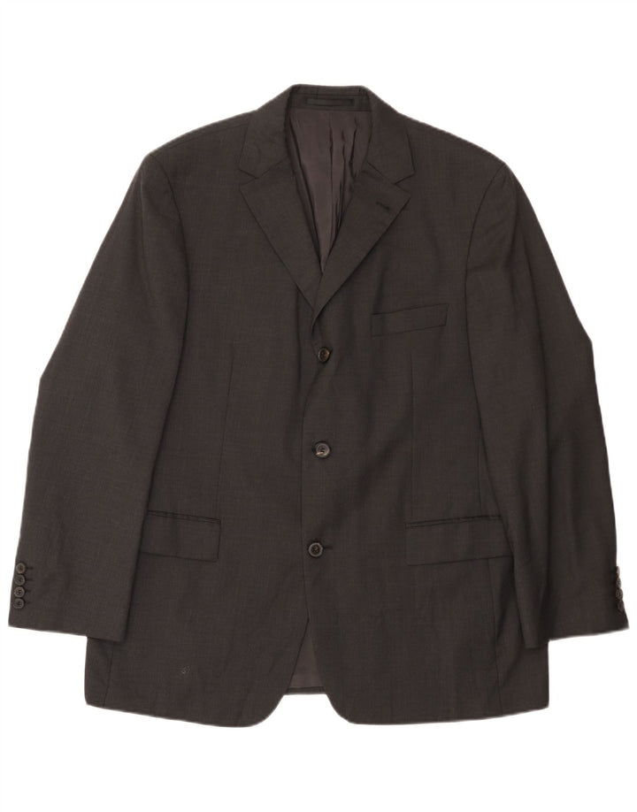 Hugo Boss Herren-Blazer mit 3 Knöpfen, UK 40, große graue Wolle