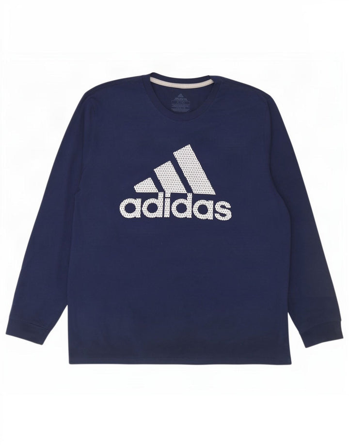 Adidas Herren Climalite Graphic Top Langarm XL Marineblau Polyester