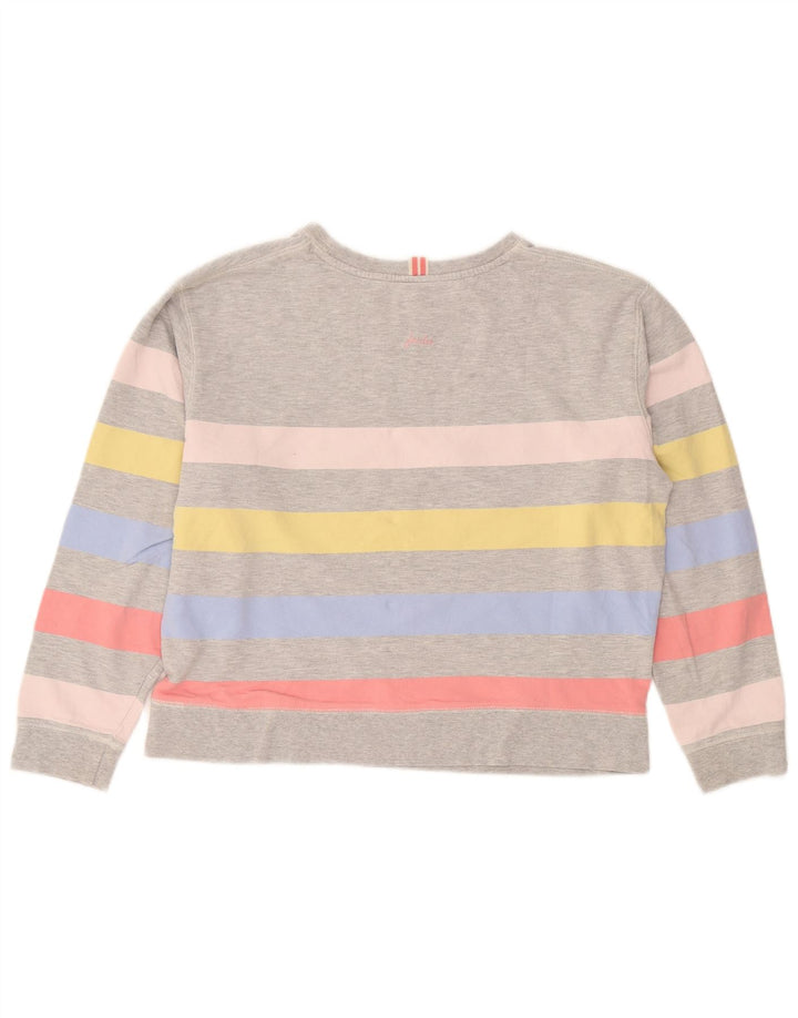 Joules Womens Crop Oversized Sweatshirt Pullover UK 10 Small Grau gestreift