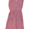 Vintage Damen Ärmelloses A-Linien-Kleid EU 40 Medium Mehrfarbig gestreift