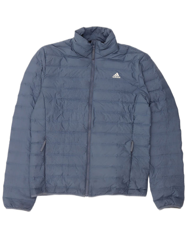 Adidas Damen Wattierte Jacke UK 16 Large Blau Polyester