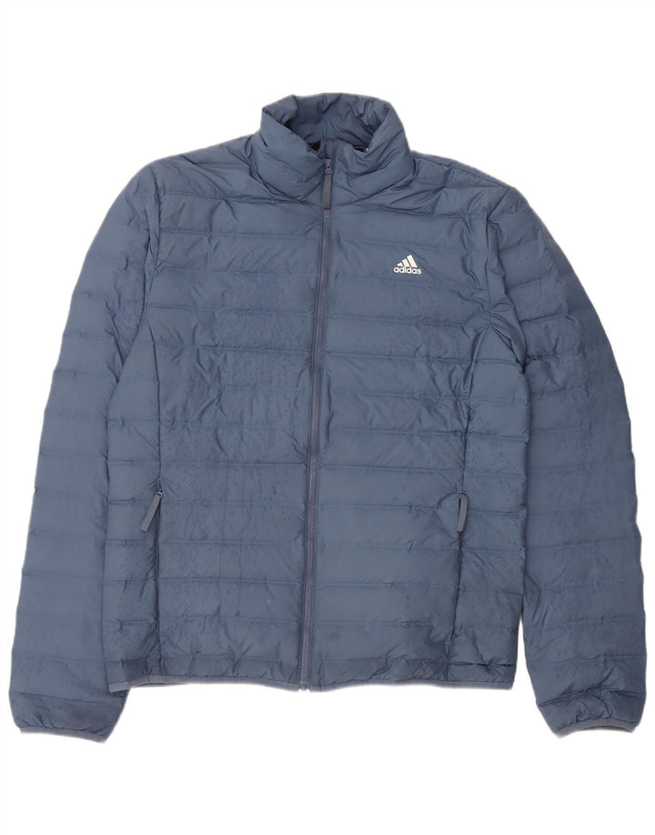 Adidas Damen Wattierte Jacke UK 16 Large Blau Polyester