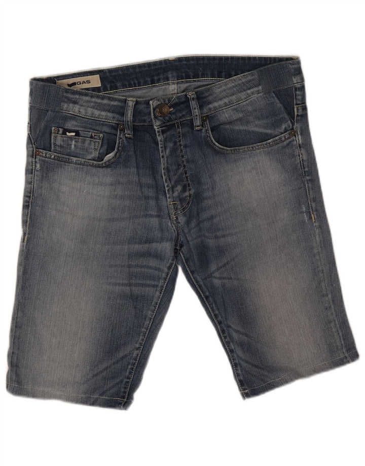 Gas Herren Jeansshorts W32 mittelblaue Baumwolle