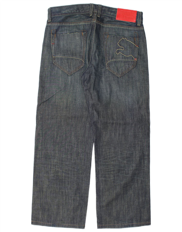 Puma Herren Straight Jeans W32 L28 Marineblau Baumwolle