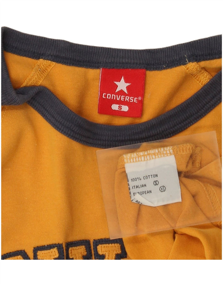 Converse Herren Grafik-Oberteil, langärmelig, klein, gelbe Baumwolle