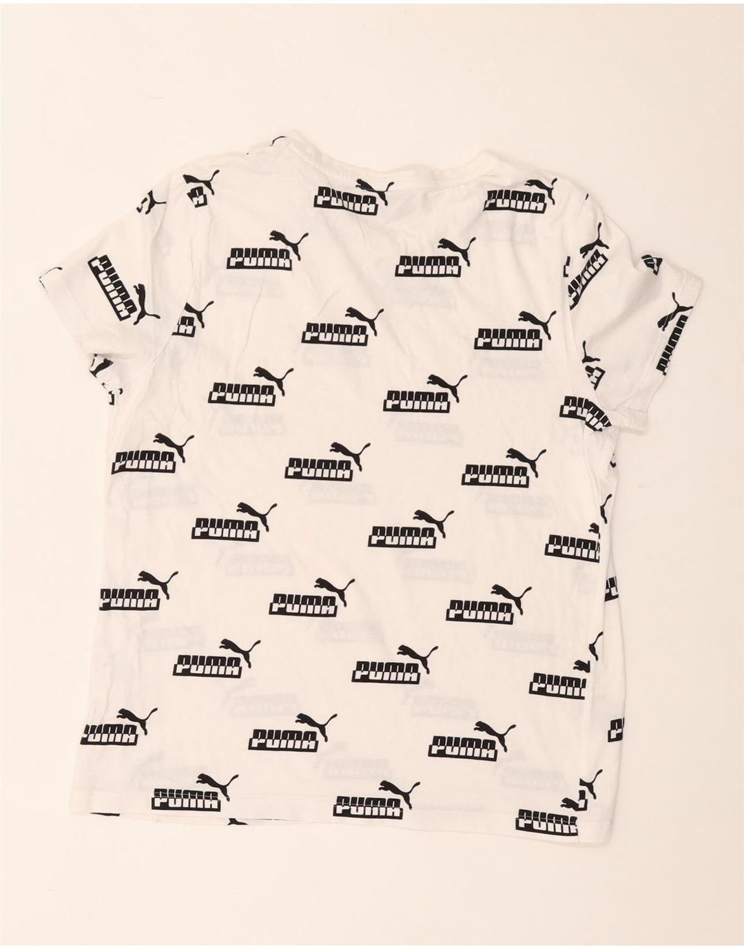 Puma Damen Grafik T-Shirt Top UK 16 Large Weiß