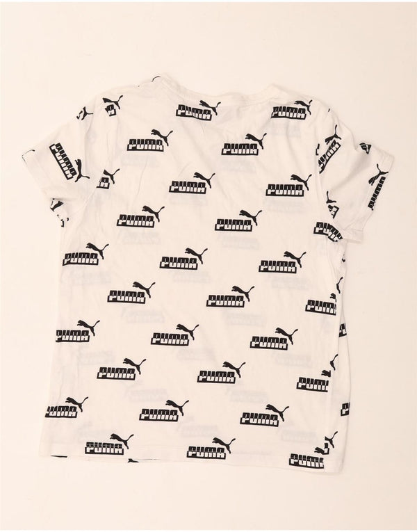 Puma Damen Grafik T-Shirt Top UK 16 Large Weiß