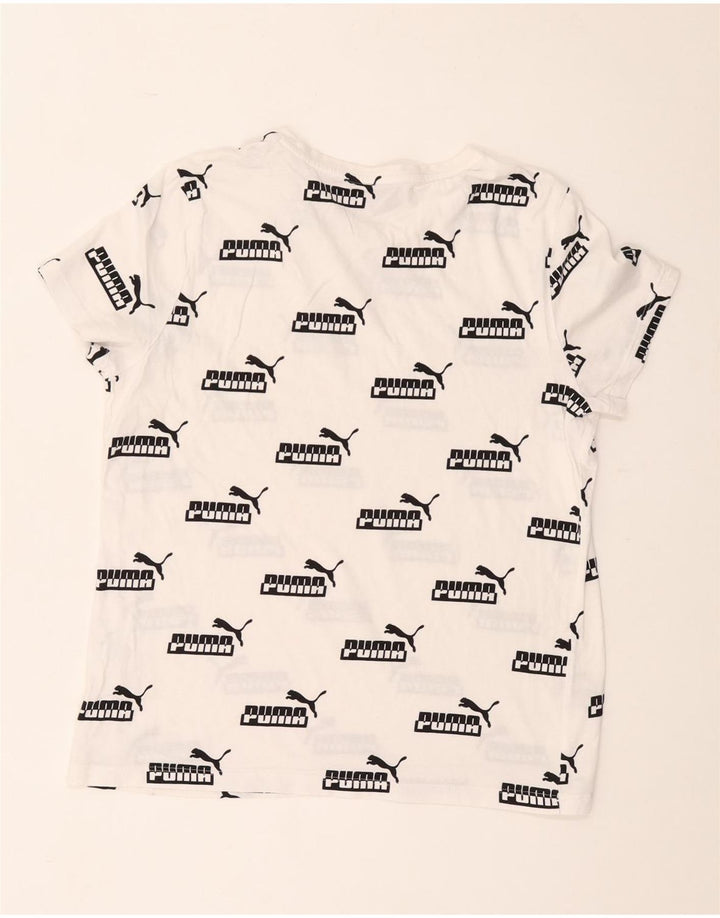 Puma Damen Grafik T-Shirt Top UK 16 Large Weiß