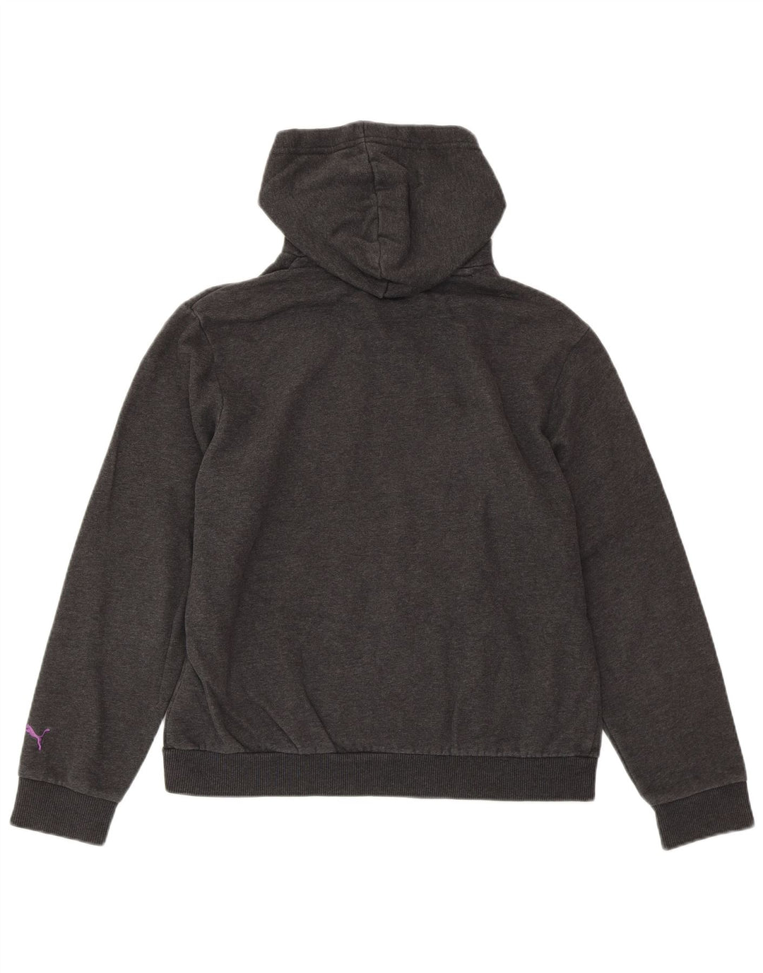 PUMA Damen Graphic Hoodie Pullover UK 14 Große graue Baumwolle