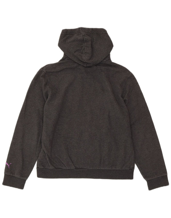 PUMA Damen Graphic Hoodie Pullover UK 14 Große graue Baumwolle