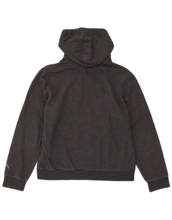 PUMA Damen Graphic Hoodie Pullover UK 14 Große graue Baumwolle