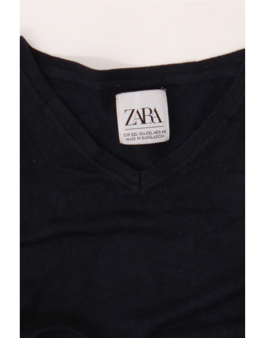 Zara Herren-Pullover mit V-Ausschnitt, 2XL, Marineblau
