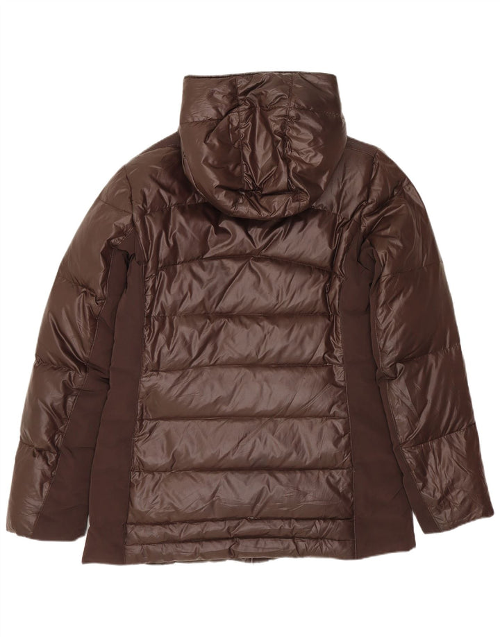 Geox Wattierte Damenjacke mit Kapuze, UK 8, Small, Braun, Colourblock-Polyester