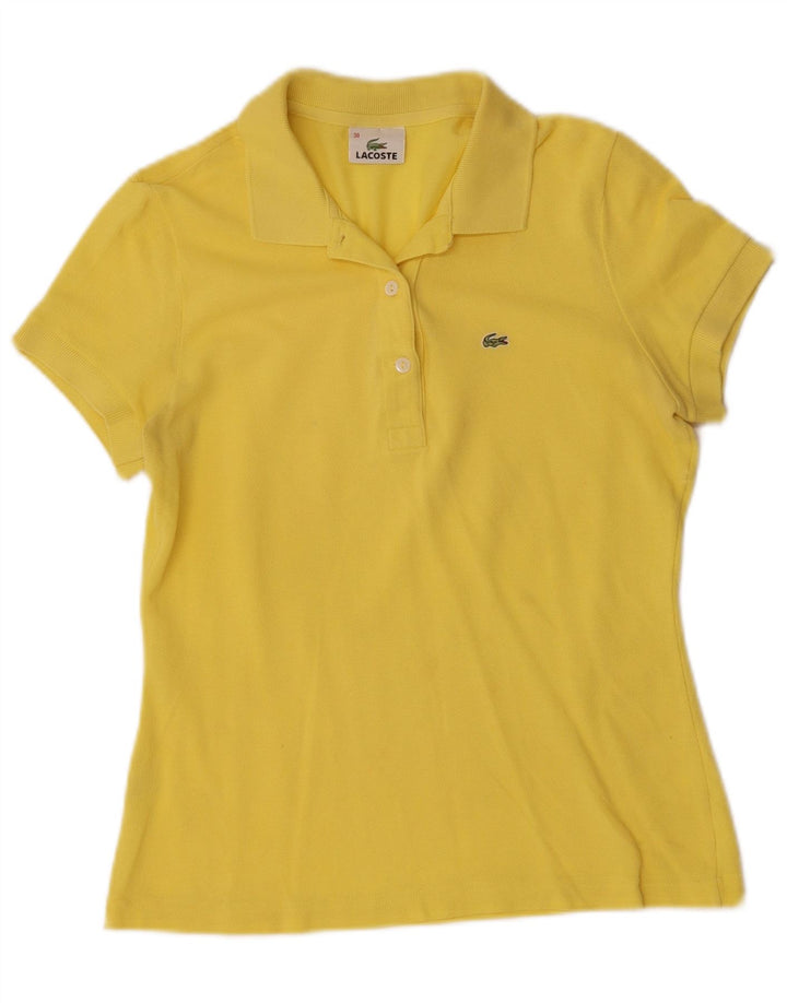 Lacoste Damen-Poloshirt, Größe 38, mittelgelbe Baumwolle