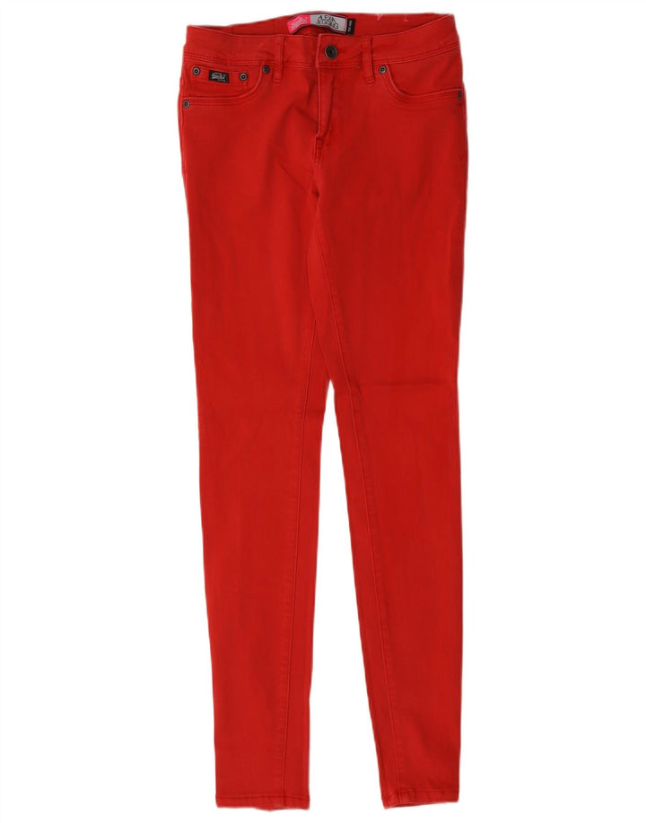 Superdry Damen Alexa Jegging Jeans W28 L32 rote Baumwolle