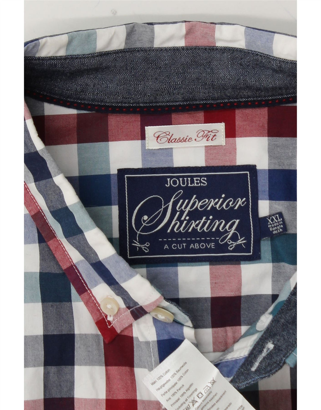 JOULES Herren-Hemd mit klassischer Passform, 2XL, mehrfarbig, kariert, Baumwolle