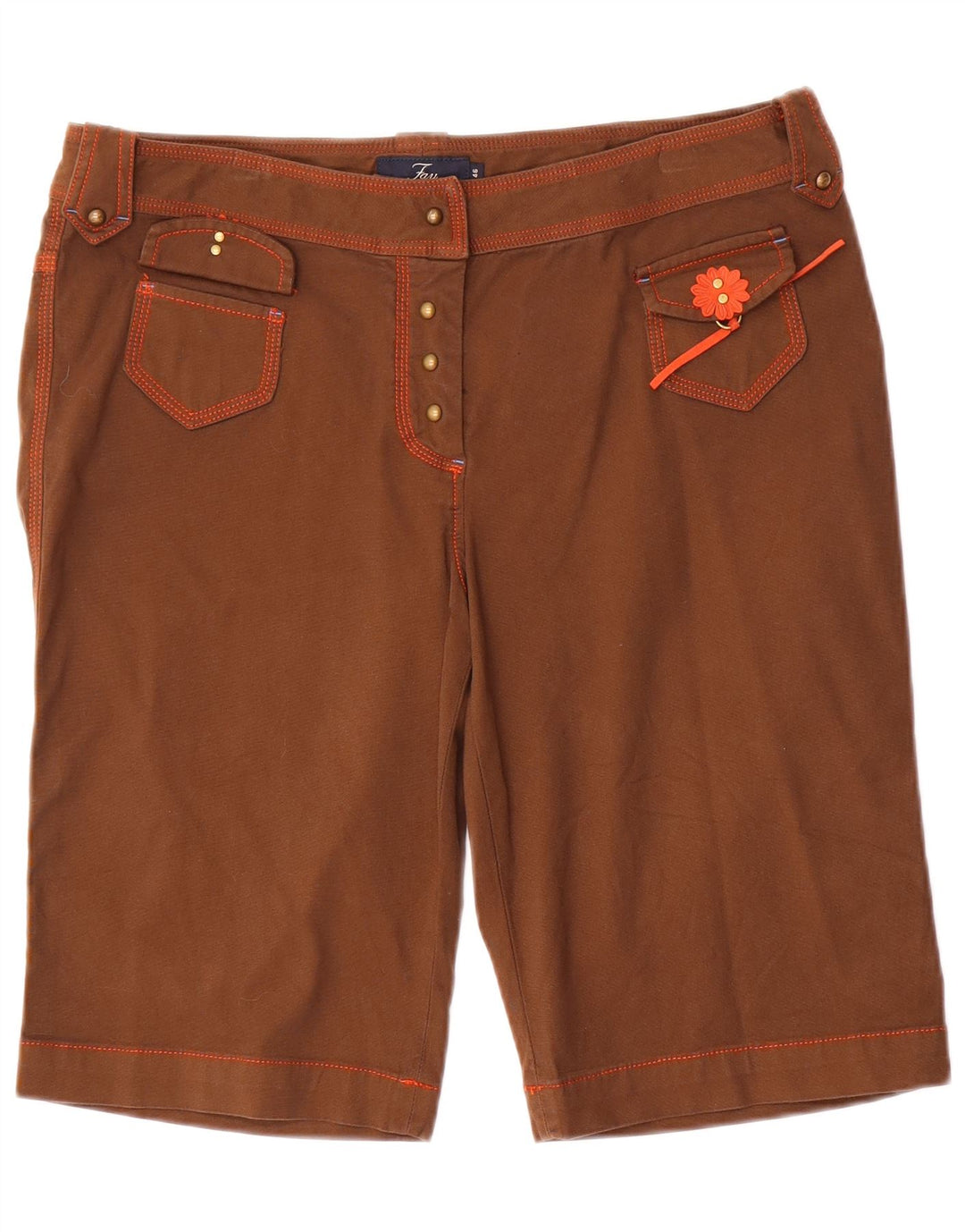 Fay Damen Freizeitshorts IT 46 Large W32 Braune Baumwolle