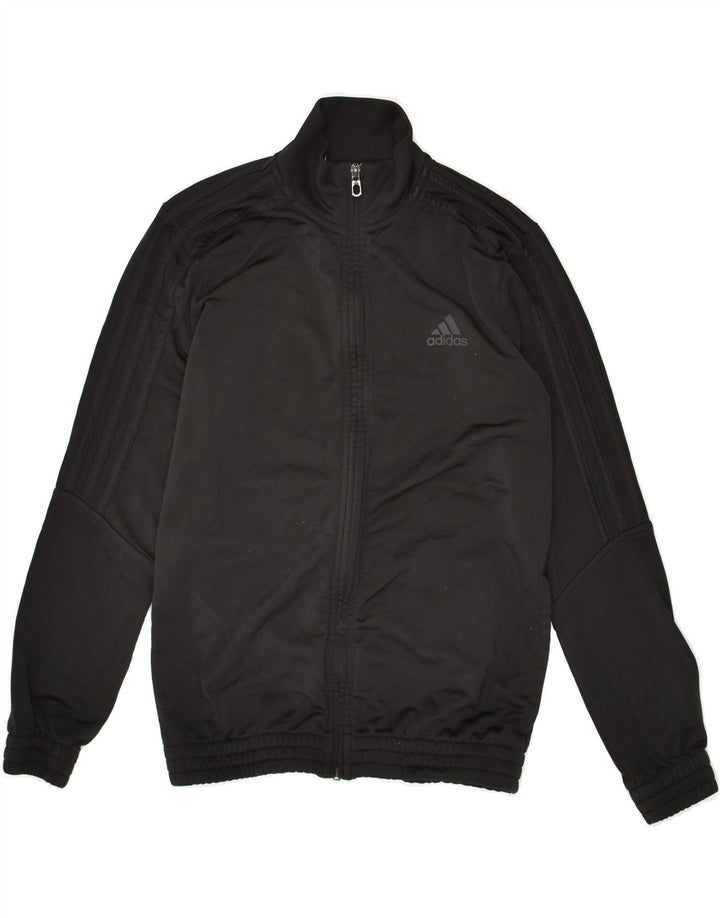 ADIDAS Boys Tracksuit Top Jacket 11-12 Years Black Polyester Vintage Adidas and Second-Hand Adidas from Messina Hembry 