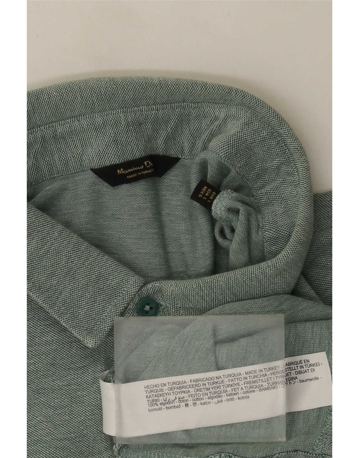 Massimo Dutti Herren-Poloshirt, große grüne Baumwolle