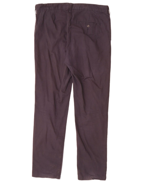 Marks & Spencer Herren Tapered Chinohose W34 L29 Marineblaue Baumwolle