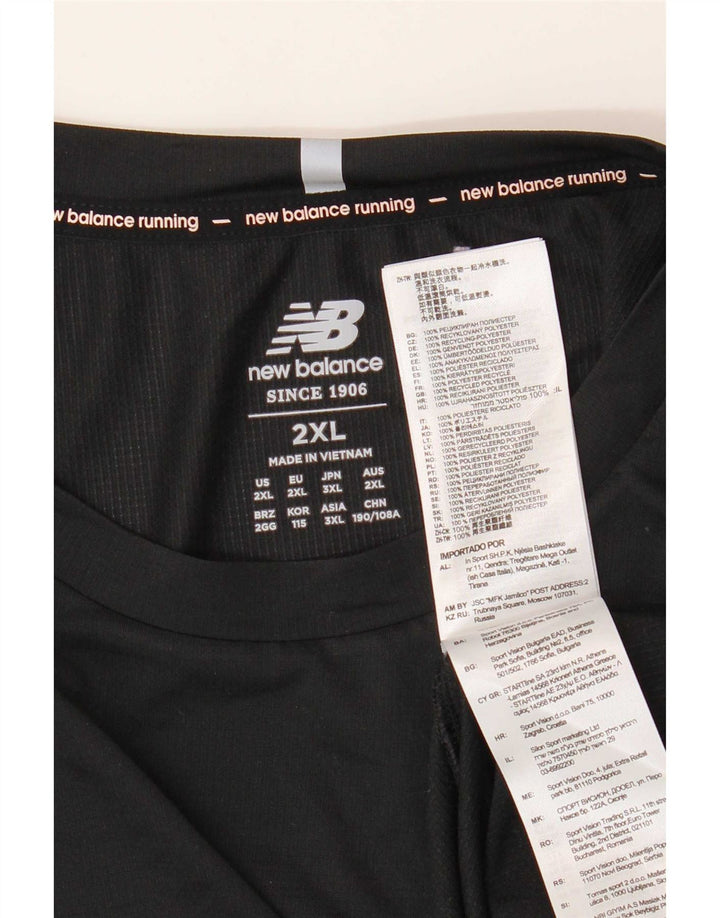 New Balance Herren T-Shirt Top 2XL Schwarz Polyester