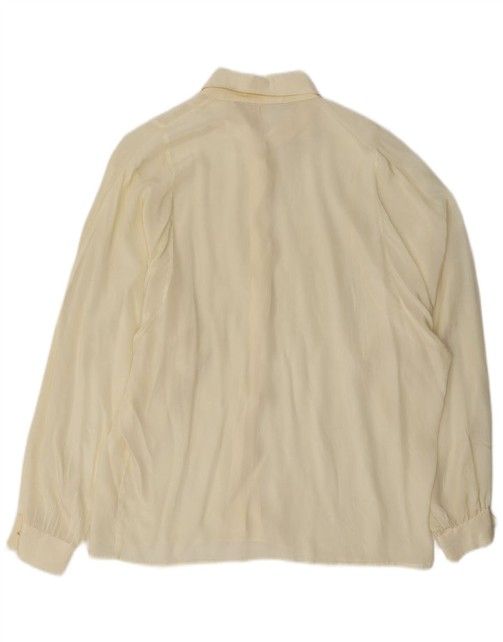 Vintage Damen Hemdbluse UK 16 Large Off White