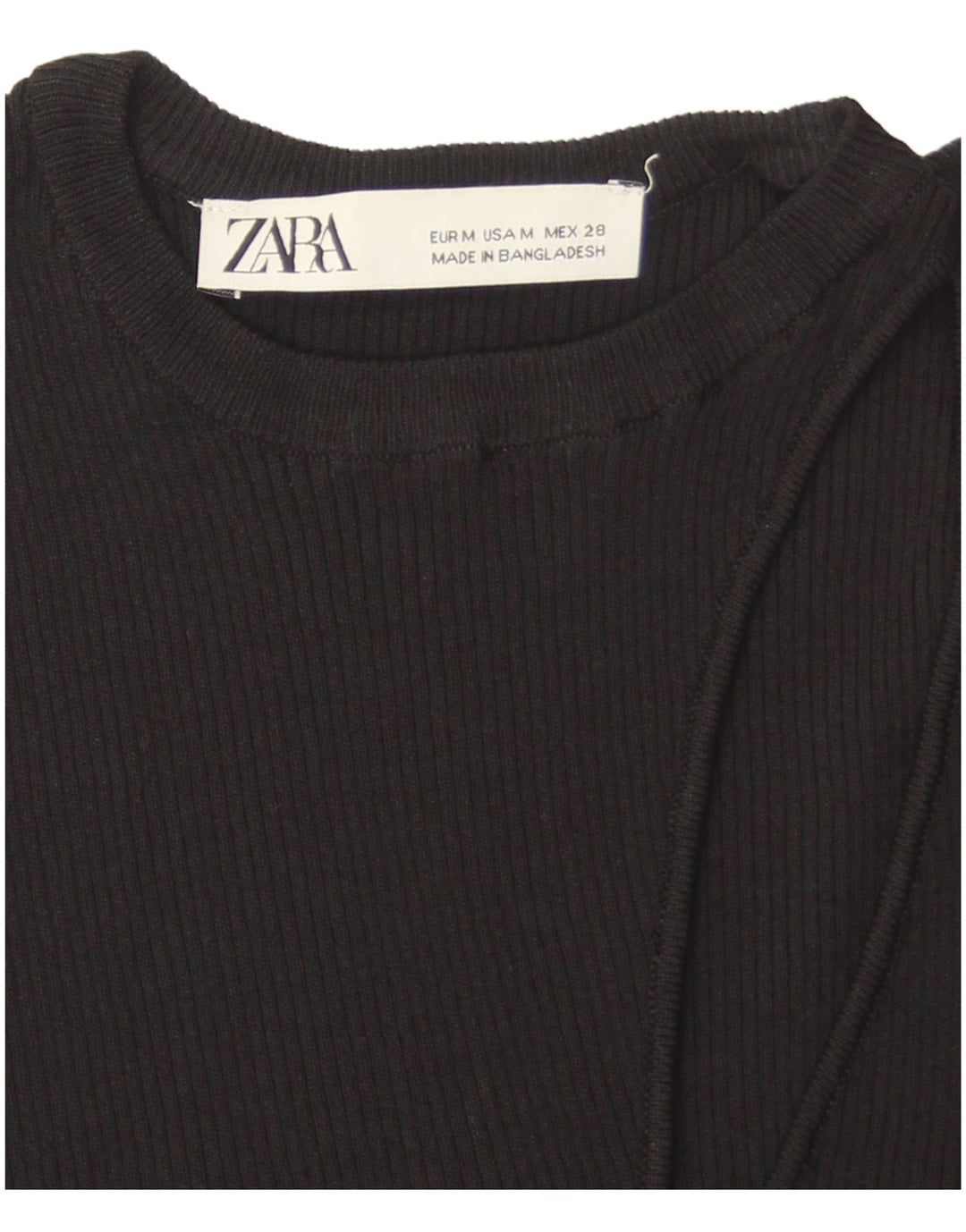 Zara Damen Crop Vest Top UK 12 Medium Schwarz
