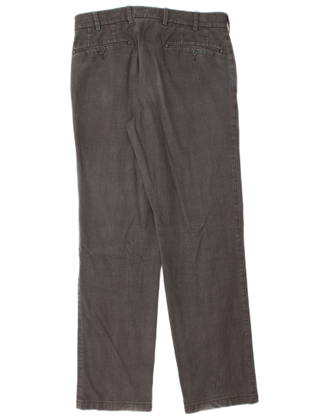 Bugatti Herren gerade Anzughose IT 46 Small W32 L30 grau karierte Baumwolle