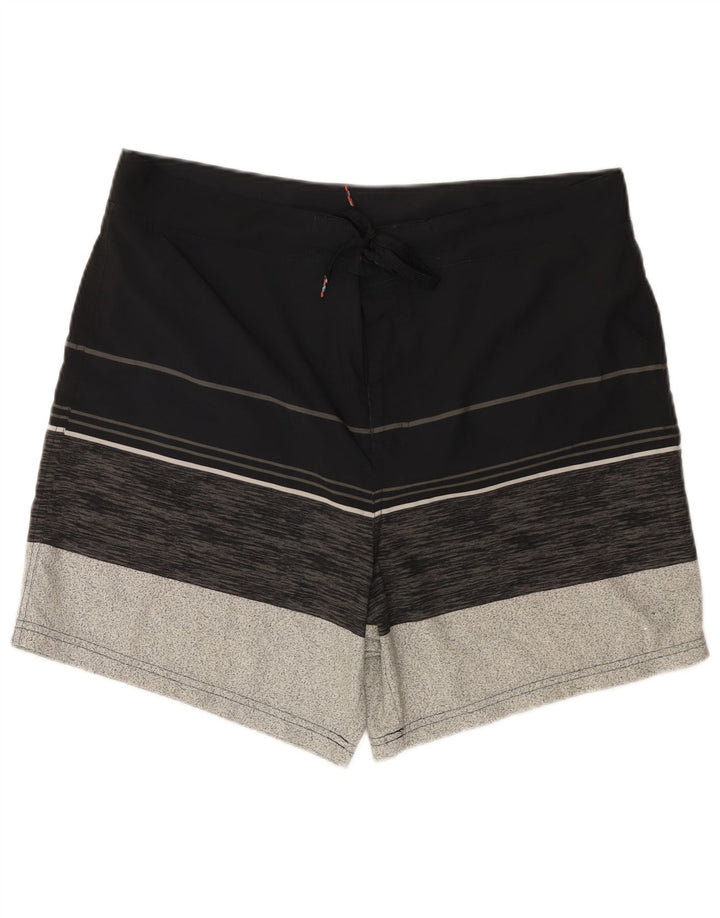 Crivit Herren-Badeshorts XL, schwarzes Colourblock-Polyester