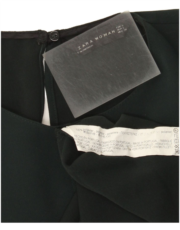 Asymmetrisches Blusenoberteil für Damen von Zara, Gr. 40, Größe L, Grün, Polyester