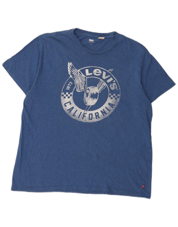 Levi's Herren T-Shirt mit Grafik, 2XL, Blau