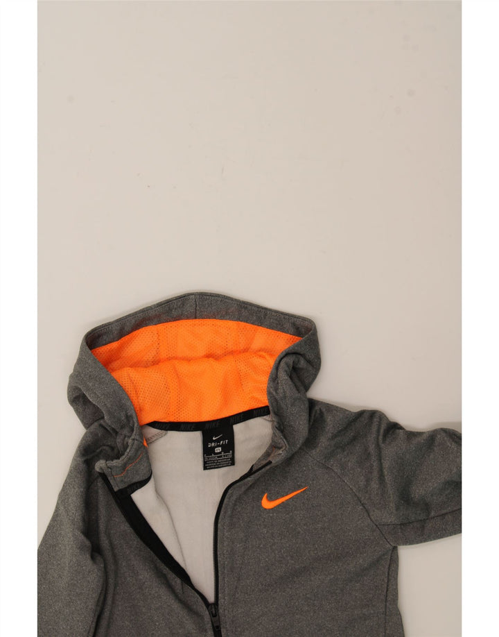NIKE Boys Dri Fit Zip Hoodie Sweater 6-7 Years  Grey Polyester Vintage Nike and Second-Hand Nike from Messina Hembry 