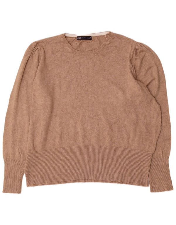 Marks & Spencer Damen-Pullover mit Rundhalsausschnitt, UK 22 3XL Beige