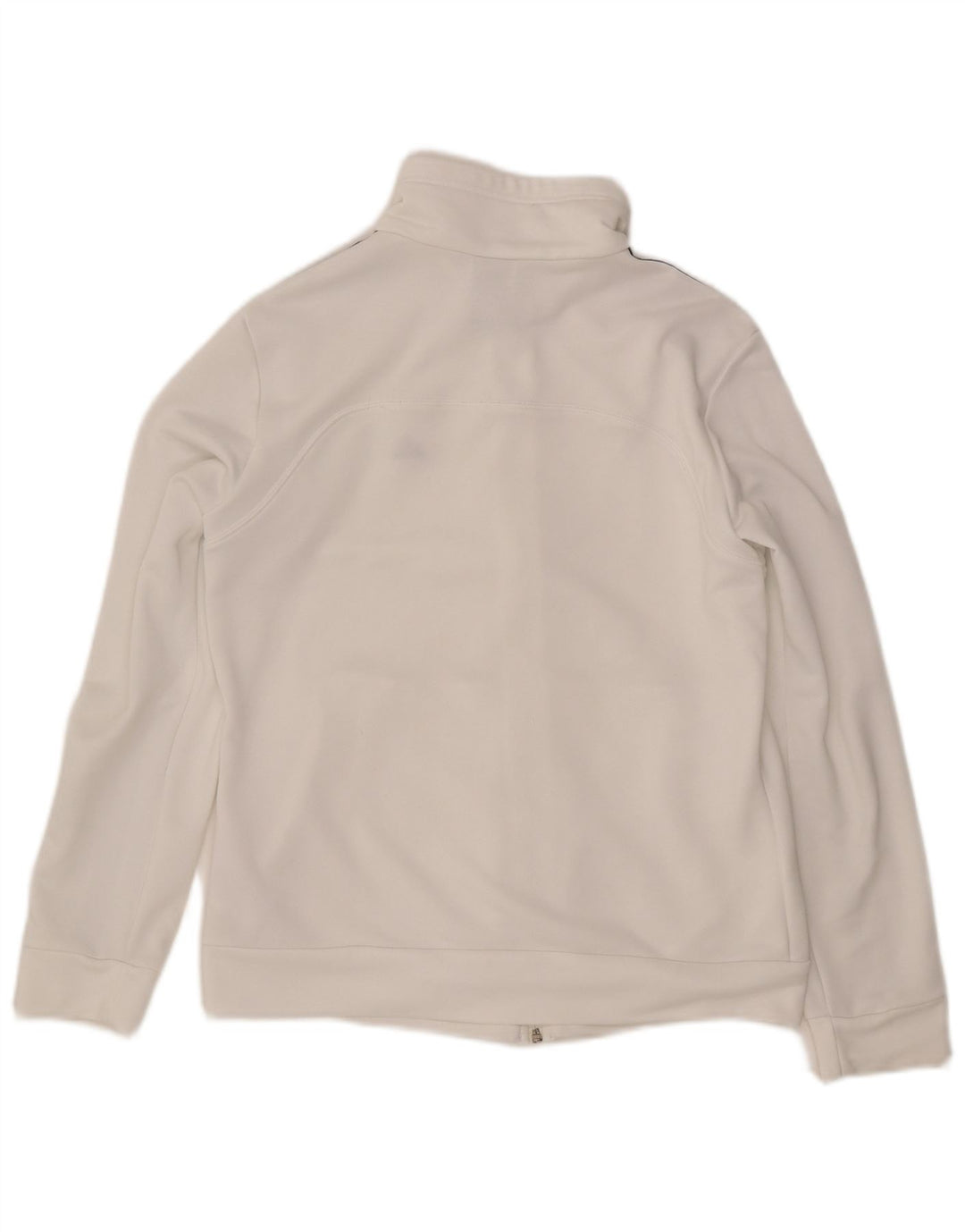 ADIDAS Damen-Trainingsanzug-Oberjacke UK 12/14 Mittelweißes Polyester
